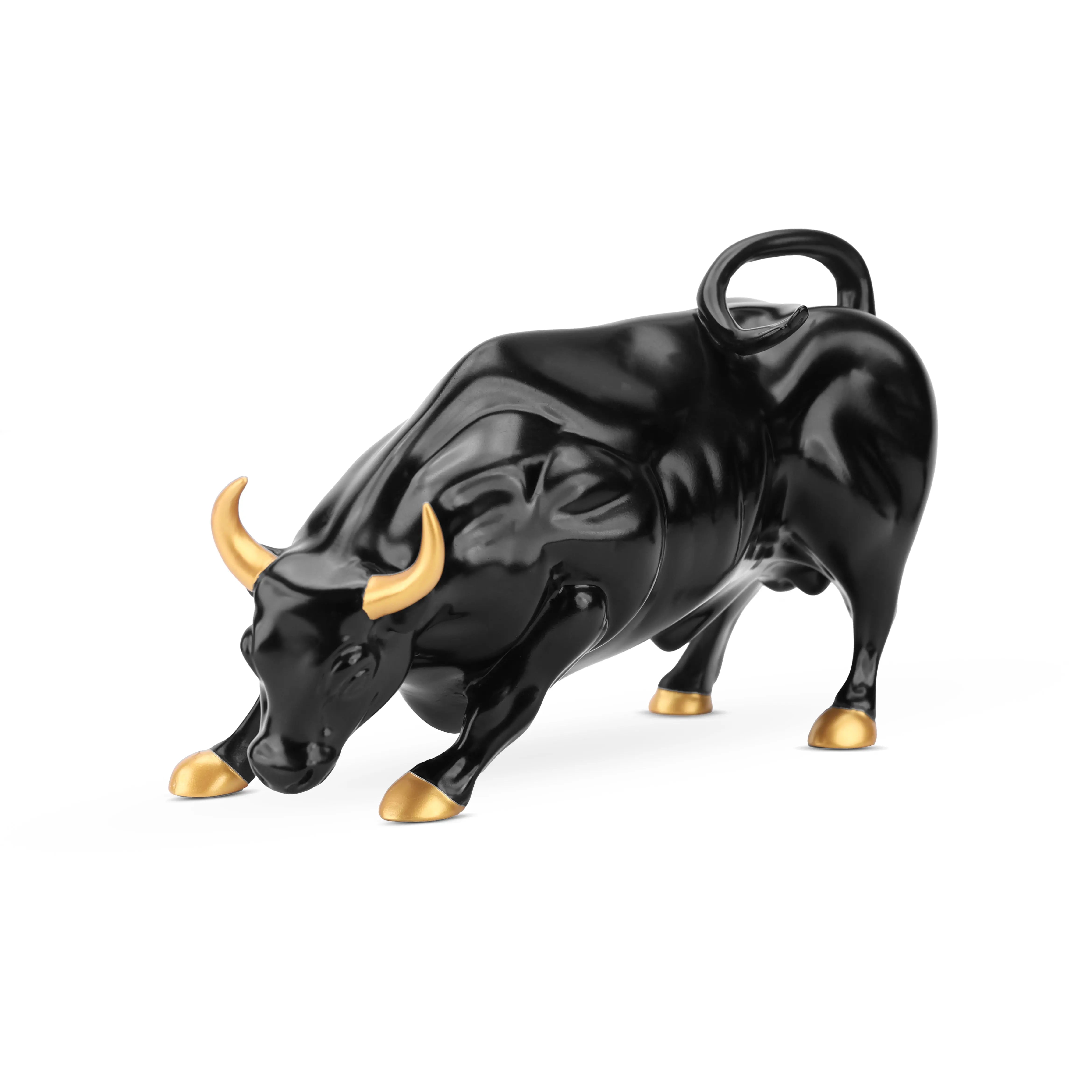 Abstract Art Charging Bull Figurine